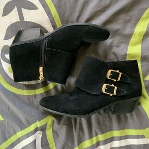 Women’s Black Suede Booties, 7.5